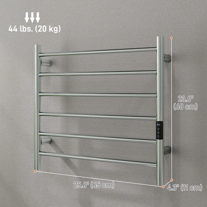 Stainless Steel Smart WiFi Towel Warmer, Wall Mounted, 6 Bars, Adjustable Temperature, Silver Bath Accessories at Gallery Canada