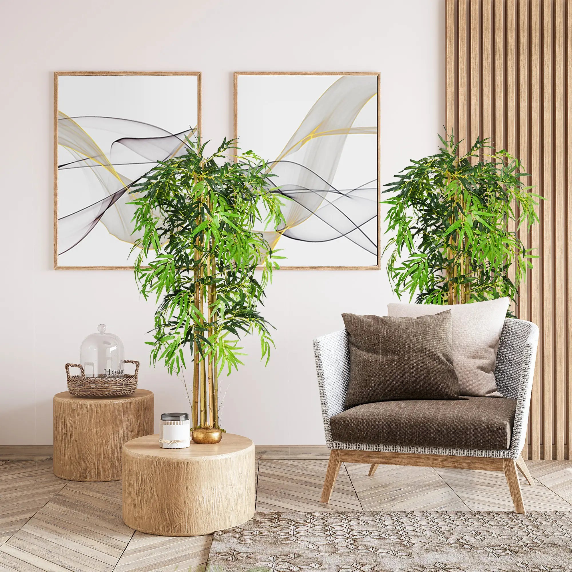 Set of 2 5FT Artificial Bamboo Trees in Pot, Home Office Decor, Green Artificial Trees at Gallery Canada