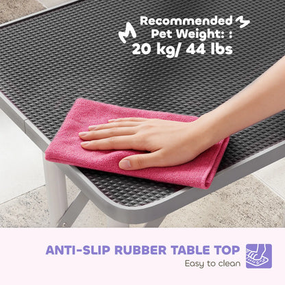 Foldable Pet Grooming Table, Adjustable Arm, Non-Slip Surface, Black Dog Grooming Tables at Gallery Canada