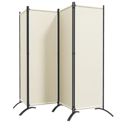 Folding Room Divider, Privacy Screen, 5.6FT Tall, Cream White