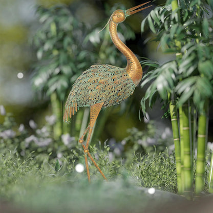 Heron Garden Statue, 15.3"W x 6.7"D x 35.4"H, Mixed Colour Garden Decor at Gallery Canada