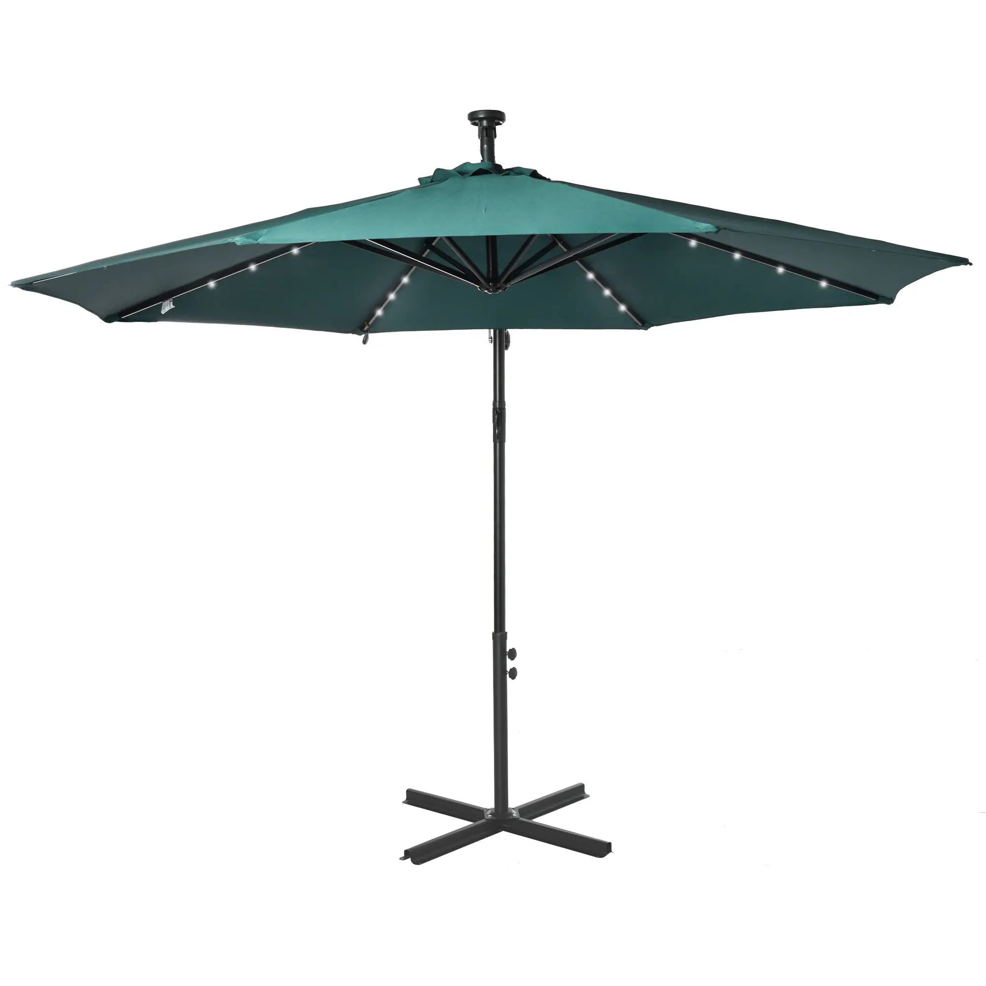 10ft Outdoor Cantilever Umbrella, Adjustable Angle, Dark Green Cantilever Umbrellas Dark Green at Gallery Canada