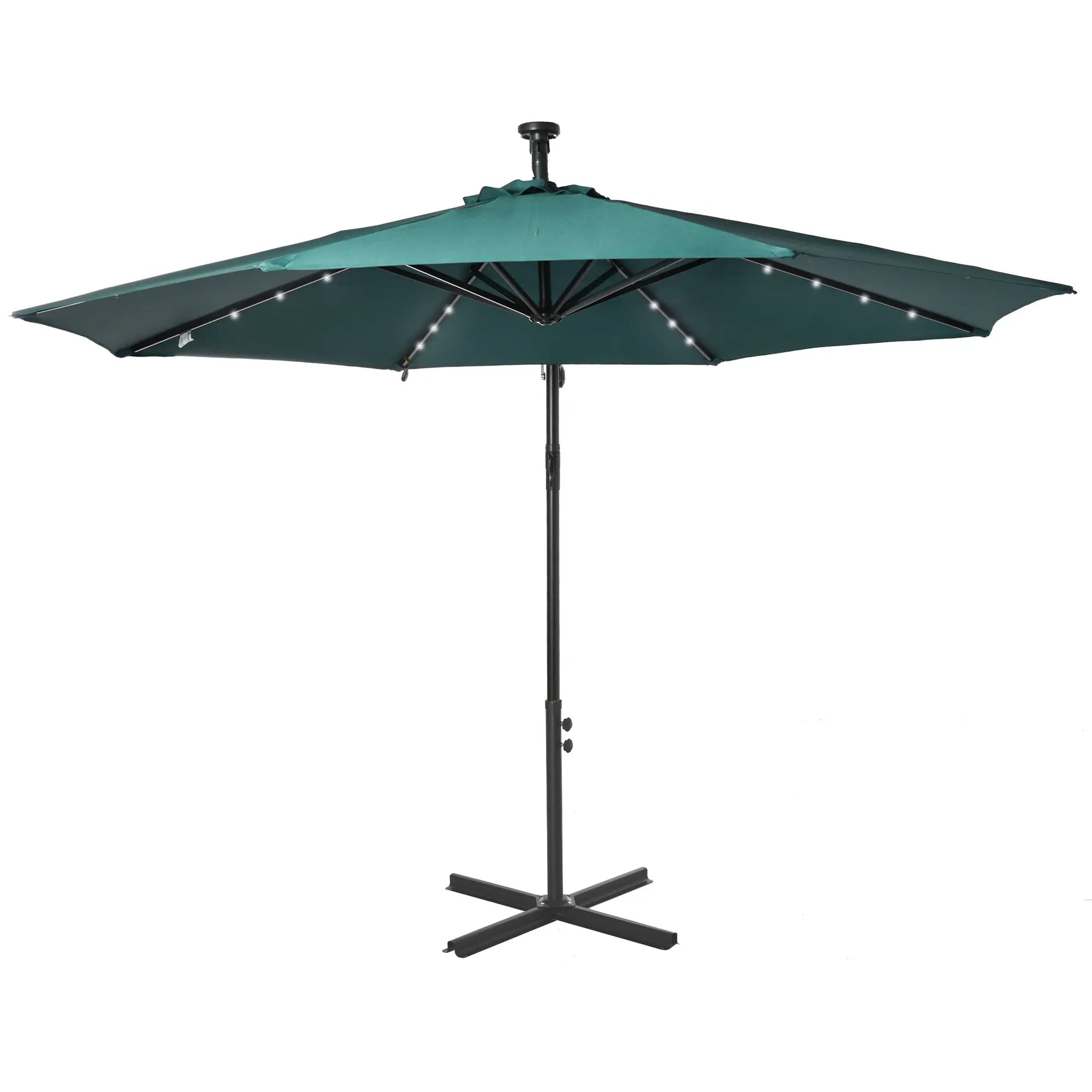 10ft Outdoor Cantilever Umbrella, Adjustable Angle, Dark Green Cantilever Umbrellas Dark Green at Gallery Canada