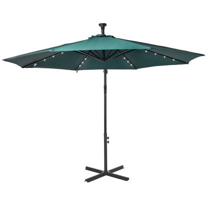 10ft Outdoor Cantilever Umbrella, Adjustable Angle, Dark Green Cantilever Umbrellas Dark Green at Gallery Canada