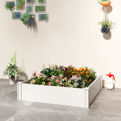 White Vinyl Raised Garden Bed Kit, 3 x 3 x 1ft Modular Elevated Box, White Raised Garden Beds at Gallery Canada