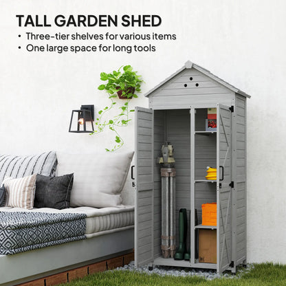 Outdoor Storage Cabinet, Wood Garden Shed with Shelves, 2-in-1 Sheds at Gallery Canada