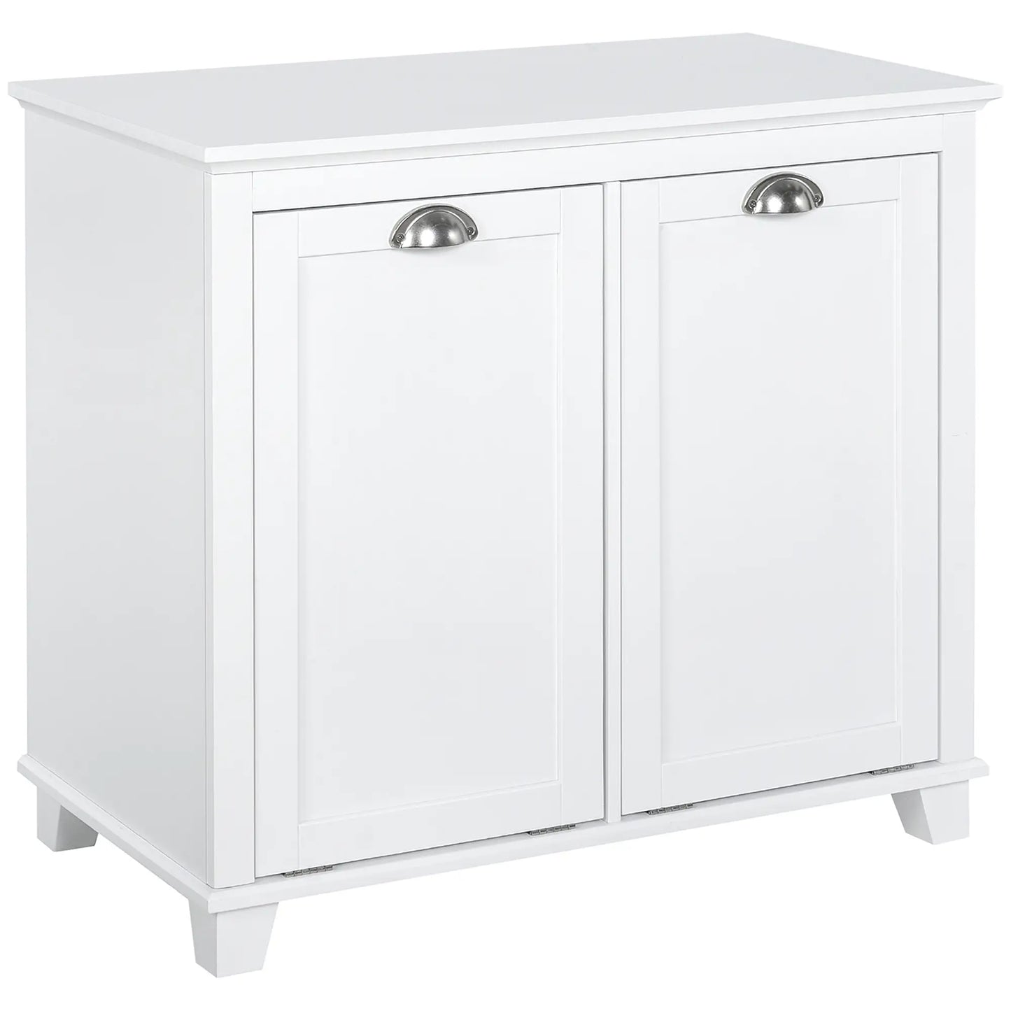 Tilt-Out Laundry Cabinet, Bathroom Organizer, 2-Compartment Hamper, White Bathroom Cabinets White at Gallery Canada