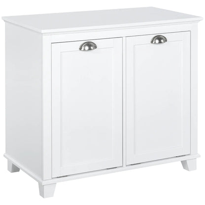 Tilt-Out Laundry Cabinet, Bathroom Organizer, 2-Compartment Hamper, White Bathroom Cabinets White at Gallery Canada