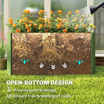 Galvanized Metal Planters Set, 4' x 2' x 2' Raised Garden Bed, Light Green Galvanized Planter Boxes at Gallery Canada