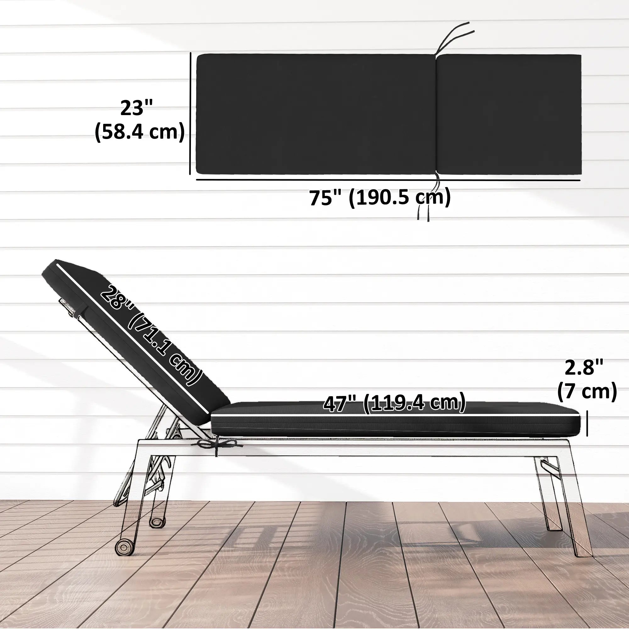 2-Piece Patio Chair Cushions, With Ties, Indoor Outdoor, Black Patio Chair Cushions at Gallery Canada