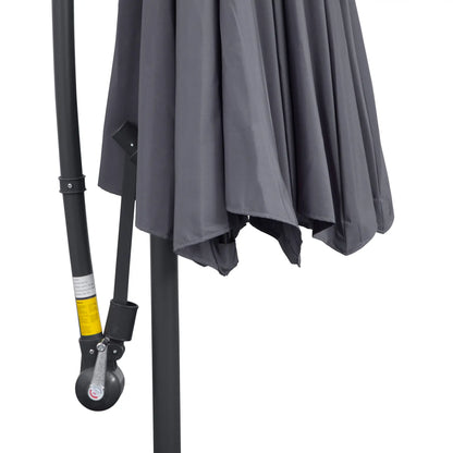 10ft Offset Patio Umbrella with Base, Crank, Grey Cantilever Umbrellas at Gallery Canada