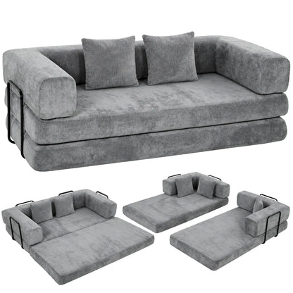 81" Convertible Sofa Bed 5-in-1, Grey, Deep Seat Sofas & Reclining Chairs at Gallery Canada