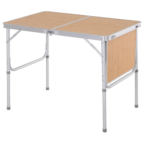 3ft Aluminum Folding Picnic Table, Portable Outdoor, 2 Adjustable Height