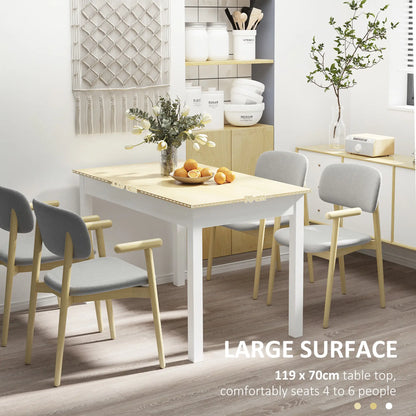 Kitchen Dining Table For 4-6 People, 46.9" W x 27.6" D x 29.5" H, Oak Dining Tables at Gallery Canada