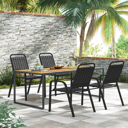 Stackable Outdoor Dining Chairs, Set of 4, Patio, Balcony, Black Patio Chairs at Gallery Canada
