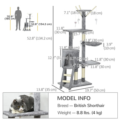53 Cat Tree Tower, Kitten Activity Centre, Scratching Posts, Grey Cat Trees at Gallery Canada