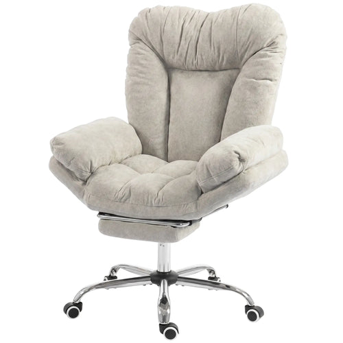 Criss Cross Chair with Wheels, Waterfall Armrests, Light Grey