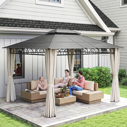 10' x 12' Outdoor Gazebo, Double Roof Hardtop With Polycarbonate Roof Gazebos at Gallery Canada