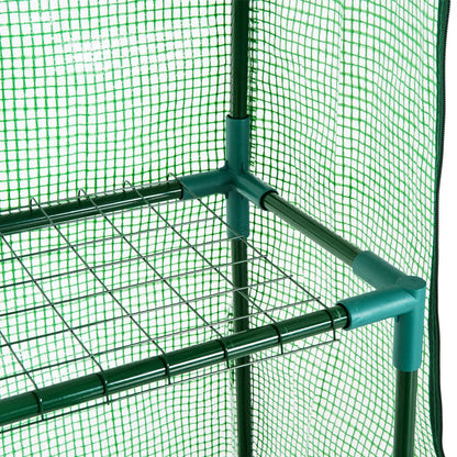 3-Tier Mini Greenhouse, 4 Shelves, Roll-Up Door, 56" x 29" x 77", Green Walk In Greenhouses at Gallery Canada