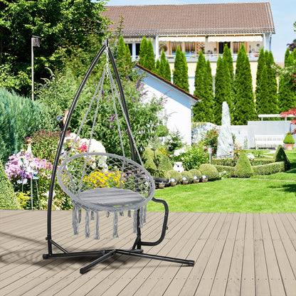 Hammock Chair Stand, Metal C-Stand with Tray, Indoor Outdoor, Black Hammock Stands at Gallery Canada