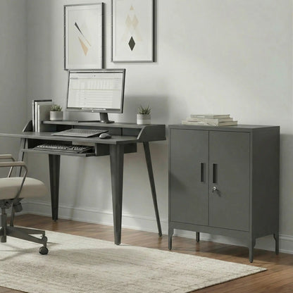 Office Storage Cabinet with Lock, Adjustable Shelves, Black Office Cabinets & Cupboards at Gallery Canada