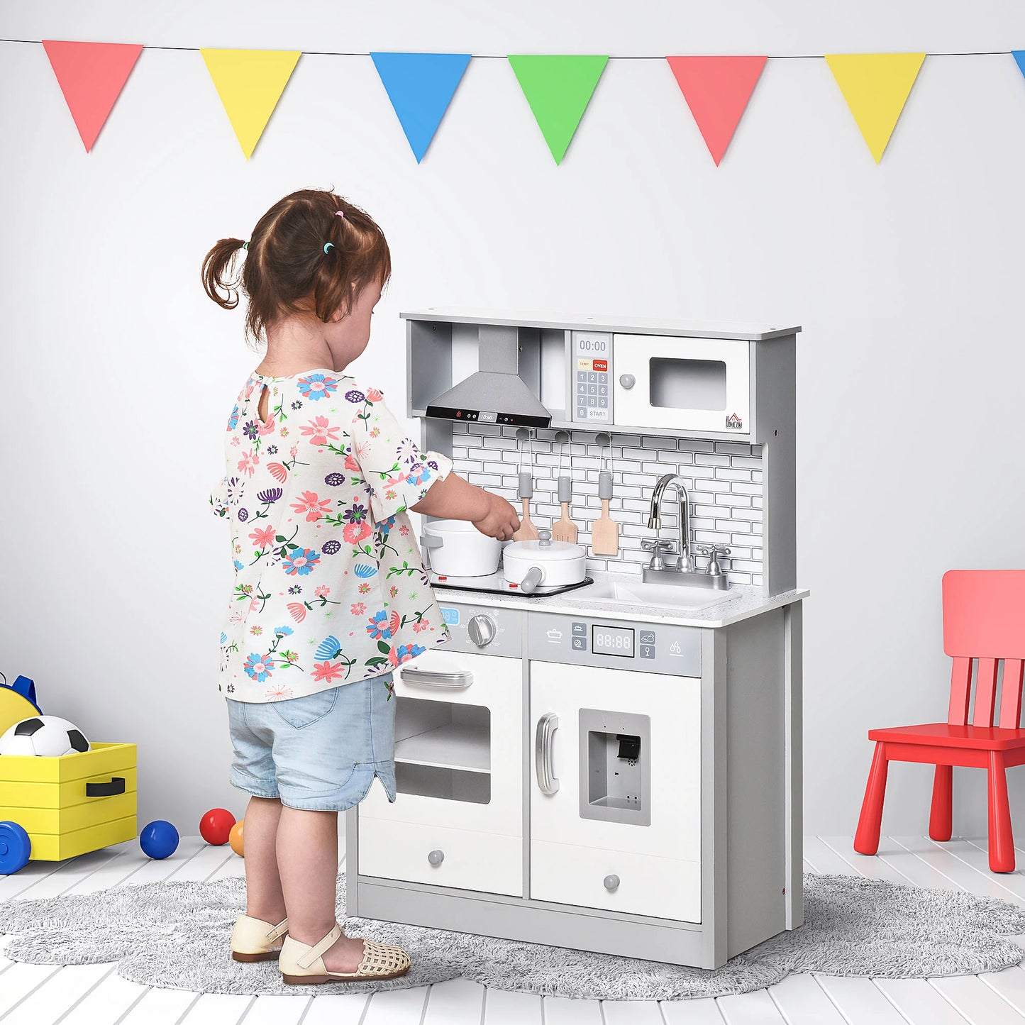 Kids Kitchen Play Set, Pretend Cooktop with Sound, Light, 3-6 Years Play Kitchen at Gallery Canada