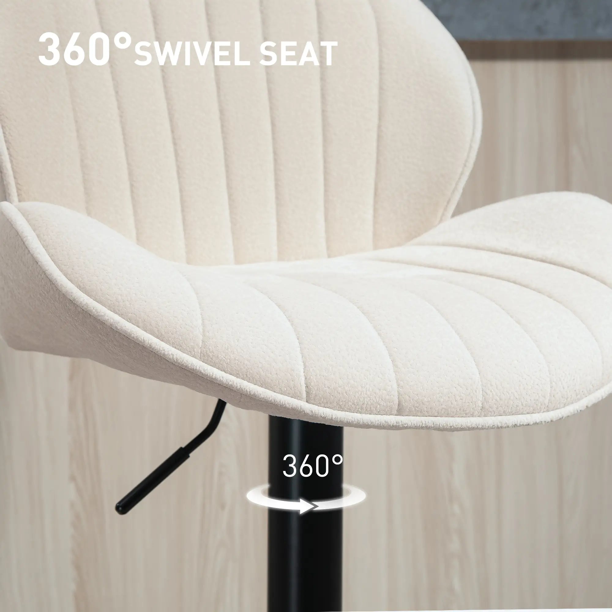 Swivel Bar Stools Set of 2, Adjustable Height with Back, Beige Bar Stools at Gallery Canada