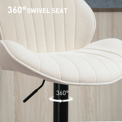 Swivel Bar Stools Set of 2, Adjustable Height with Back, Beige Bar Stools at Gallery Canada