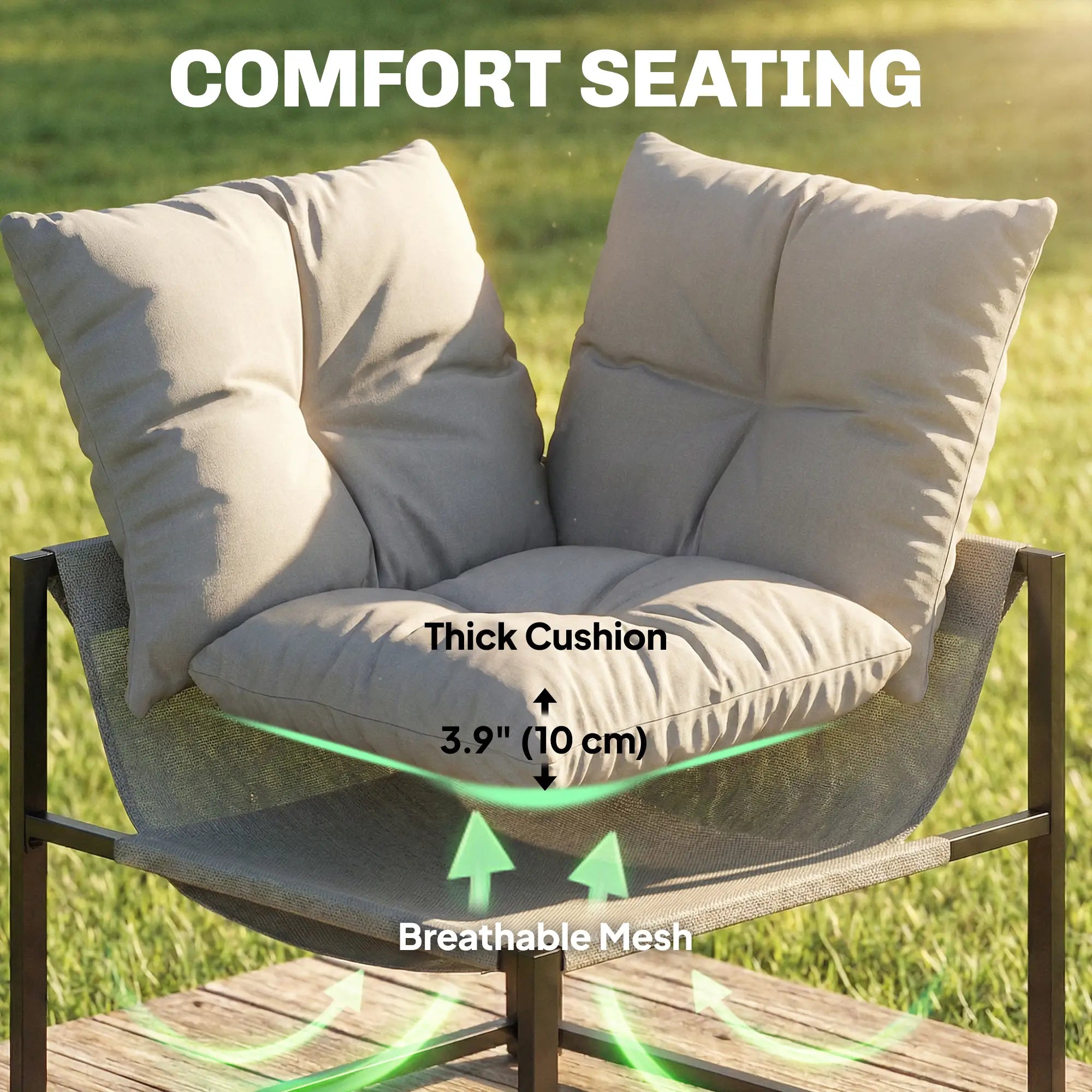 4 Piece Patio Furniture Set With Thick Cushions, Coffee Table, Grey Patio Furniture Sets at Gallery Canada