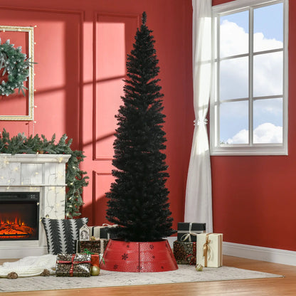 7FT Artificial Pencil Christmas Tree, Realistic Branches, Stable Stand, Black Pencil Christmas Trees at Gallery Canada