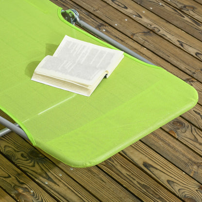 Set of 2 Folding Chaise Lounge Chairs, Outdoor, Reclining, Green Lounger Chairs at Gallery Canada