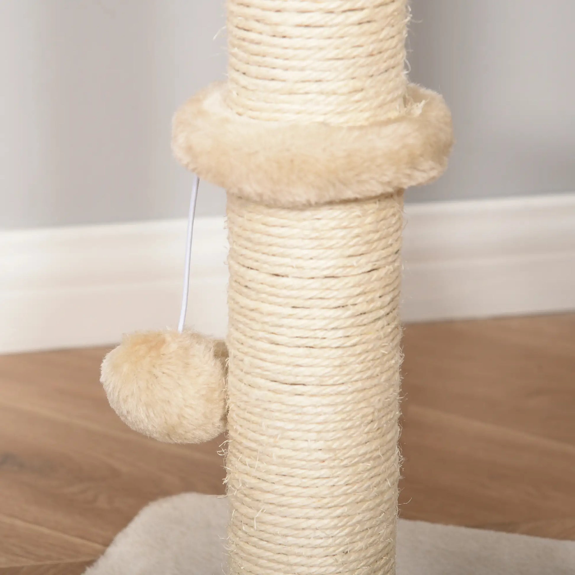 39" Cat Tree with Scratching Post, Condo, Plush Perch, Beige Cat Trees at Gallery Canada
