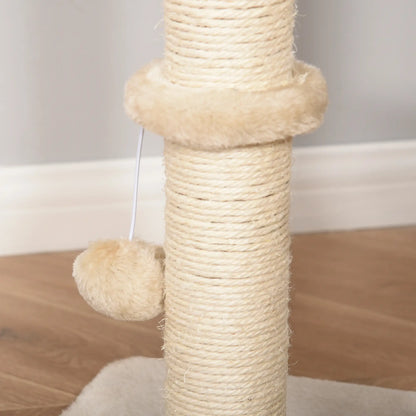 39" Cat Tree with Scratching Post, Condo, Plush Perch, Beige Cat Trees at Gallery Canada