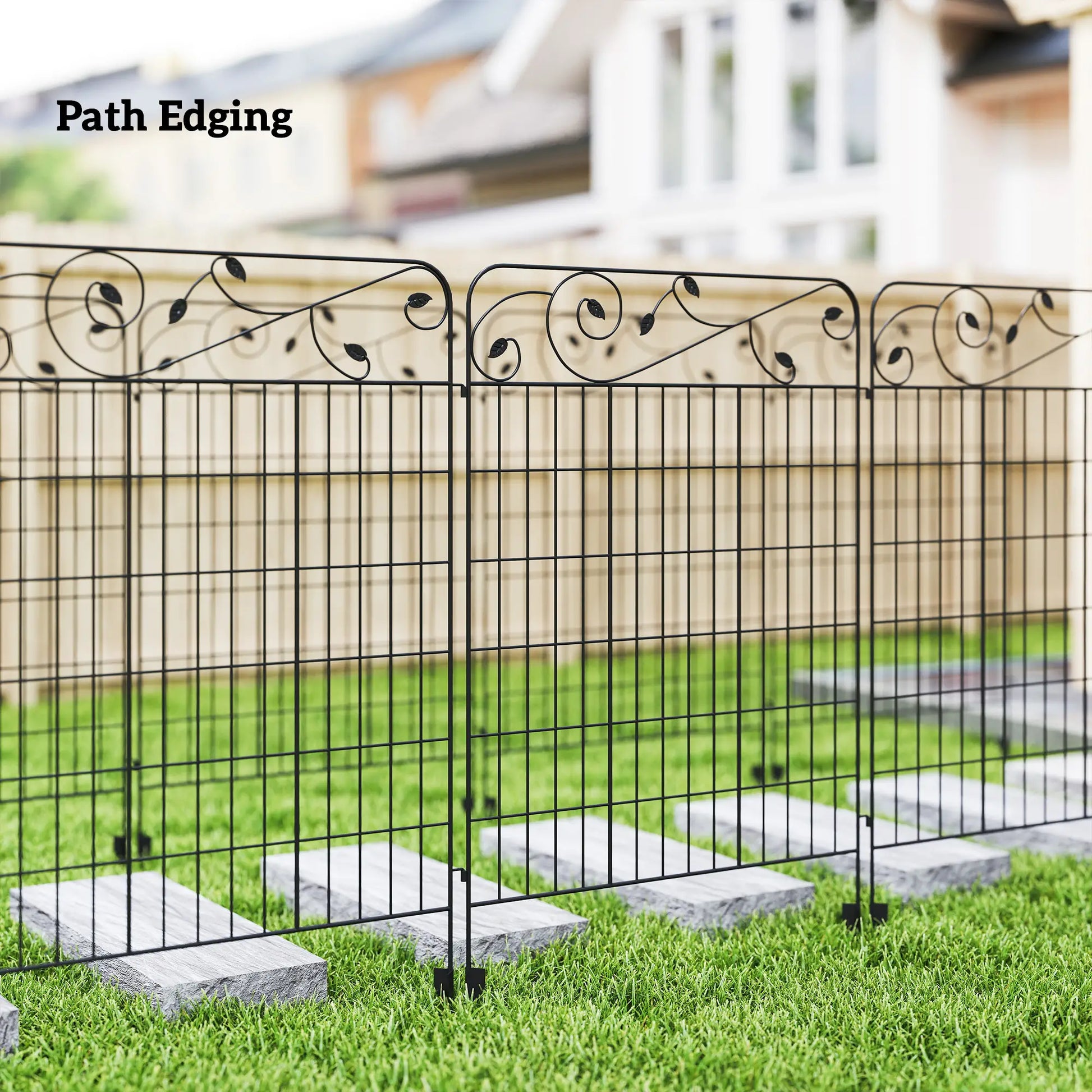 Outdoor Metal Garden Fence Panels, Animal Barrier, 4 Pack, Square Vines Garden Fences at Gallery Canada