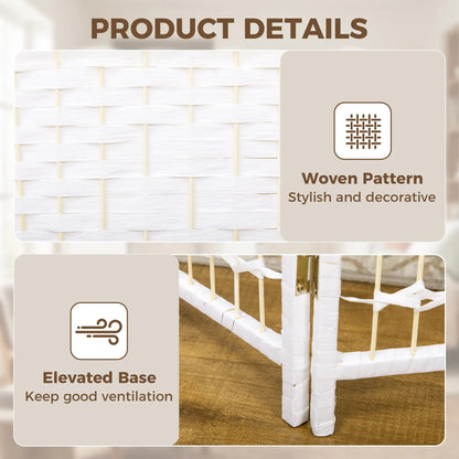 6 Panel Folding Room Divider, Portable Privacy Screen, White Room Dividers at Gallery Canada