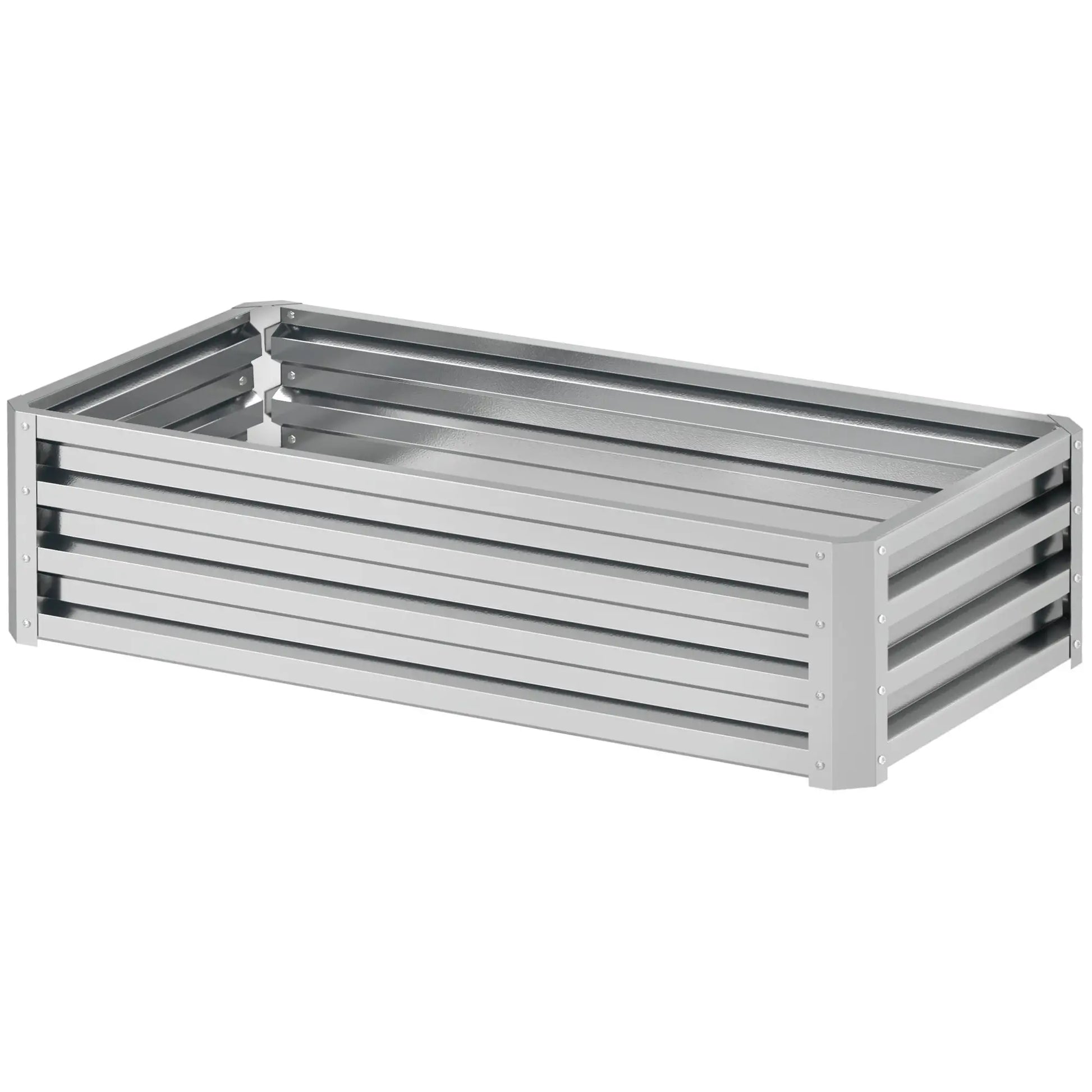 Galvanized Raised Garden Bed, Outdoor Planter Box, 4' x 2' x 1', Silver Raised Garden Beds at Gallery Canada