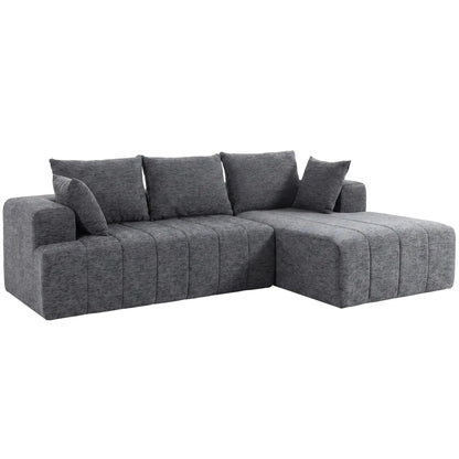 101 Modular Sectional Sofa With Chaise, Cloud Couch, Grey