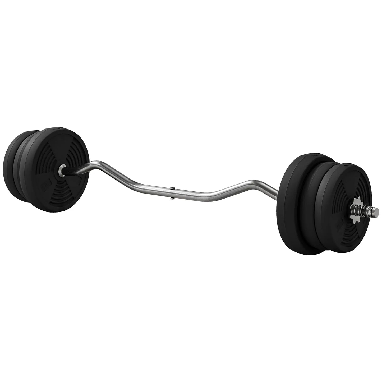 50LBS Barbell Weight Set, Adjustable with Curl Bar, Home Gym Dumbbells & Barbells Black at Gallery Canada