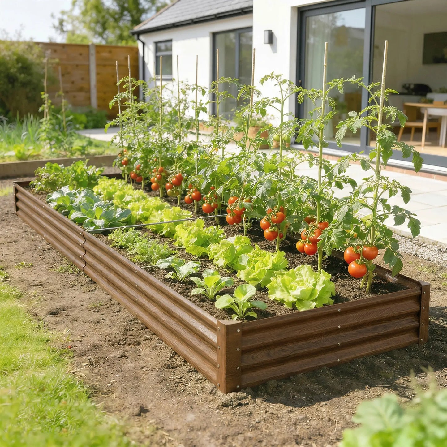 12 x 4 x 1ft Galvanized Raised Garden Bed, Distressed Brown Galvanized Planter Boxes at Gallery Canada