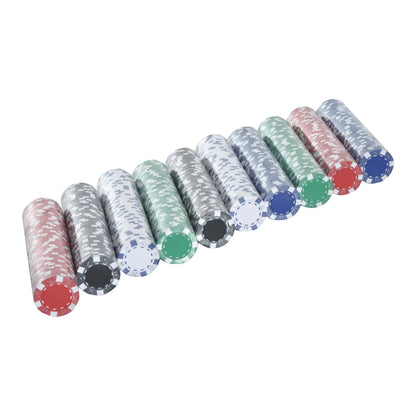 11.5 Gram Poker Chips Set, Aluminum Case, 500 Striped Dice, 2 Card Decks, Silver Game Tables at Gallery Canada