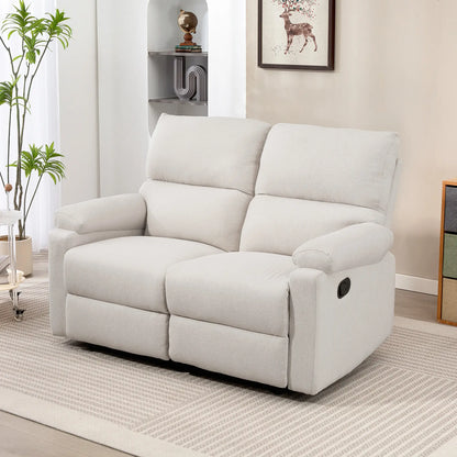 2 Seater Reclining Chair, Loveseat with Footrest, Cream White Sofas & Reclining Chairs at Gallery Canada