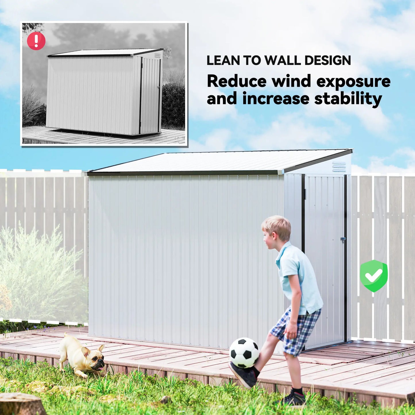 4' x 8' Outdoor Metal Storage Shed With Lockable Door, White Sheds at Gallery Canada