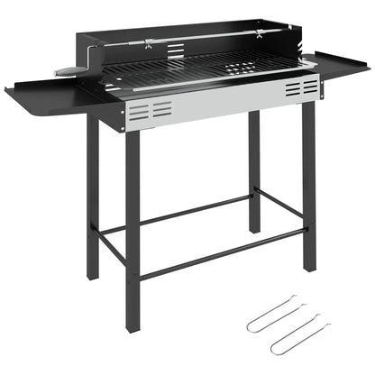 Charcoal Rotisserie Grill, 3-Level Grate, Storage Shelves, Stainless Steel Charcoal BBQ Grils at Gallery Canada