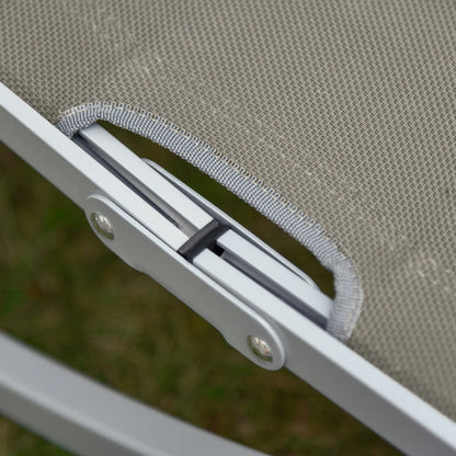 Foldable Pool Chaise Lounge Set of 2, 264lbs Capacity, Light Grey Lounger Chairs at Gallery Canada