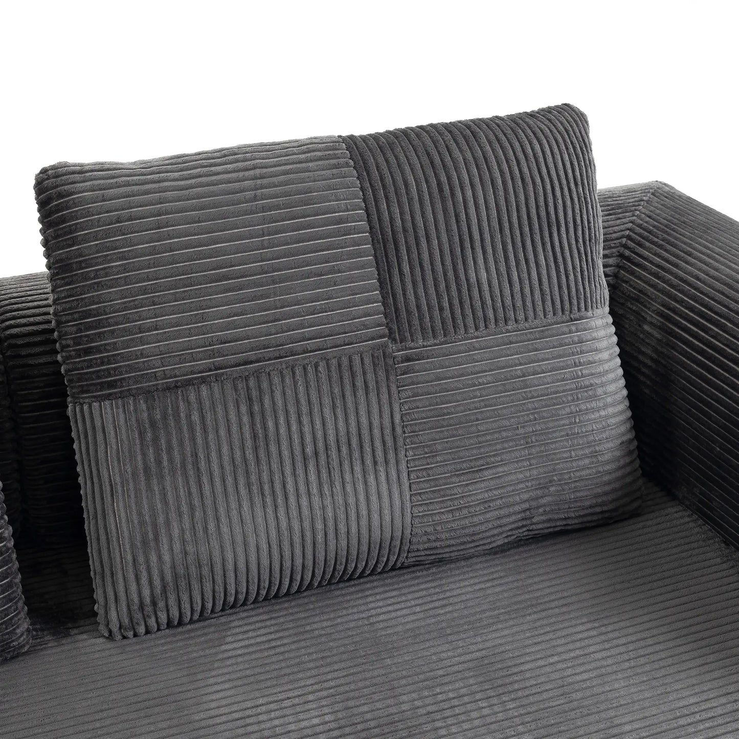 Canapé-lit convertible 5-en-1, causeuse en forme de L, gris foncé, gris foncé