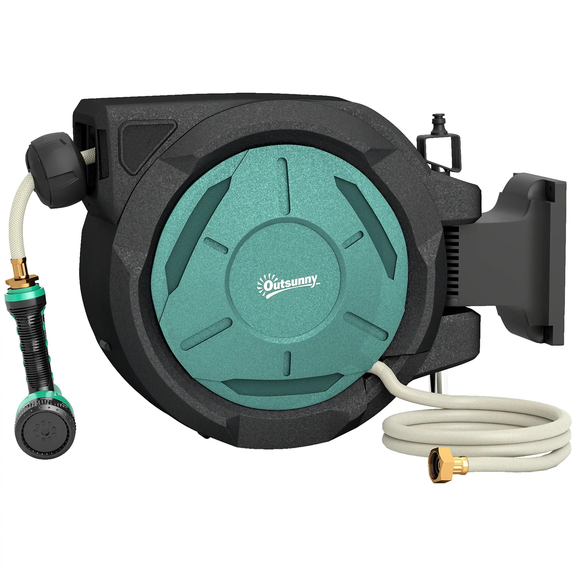 1/2 in x 65ft Wall Mounted Garden Hose Reel, Auto Rewind, Blue Garden Accessories Blue, Black at Gallery Canada