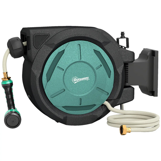 1/2 in x 65ft Wall Mounted Garden Hose Reel, Auto Rewind, Blue Garden Accessories Blue, Black at Gallery Canada
