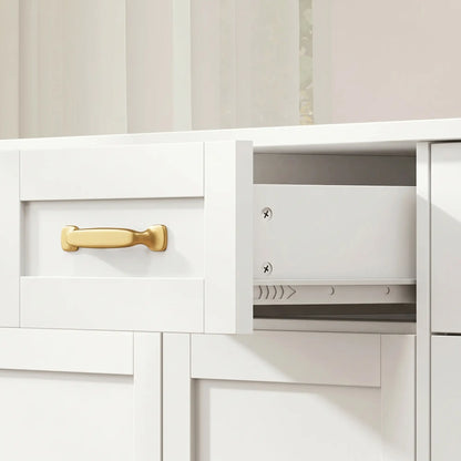 Sideboard Buffet Cabinet, 55" Modern Farmhouse, 4 Drawers, 4 Doors