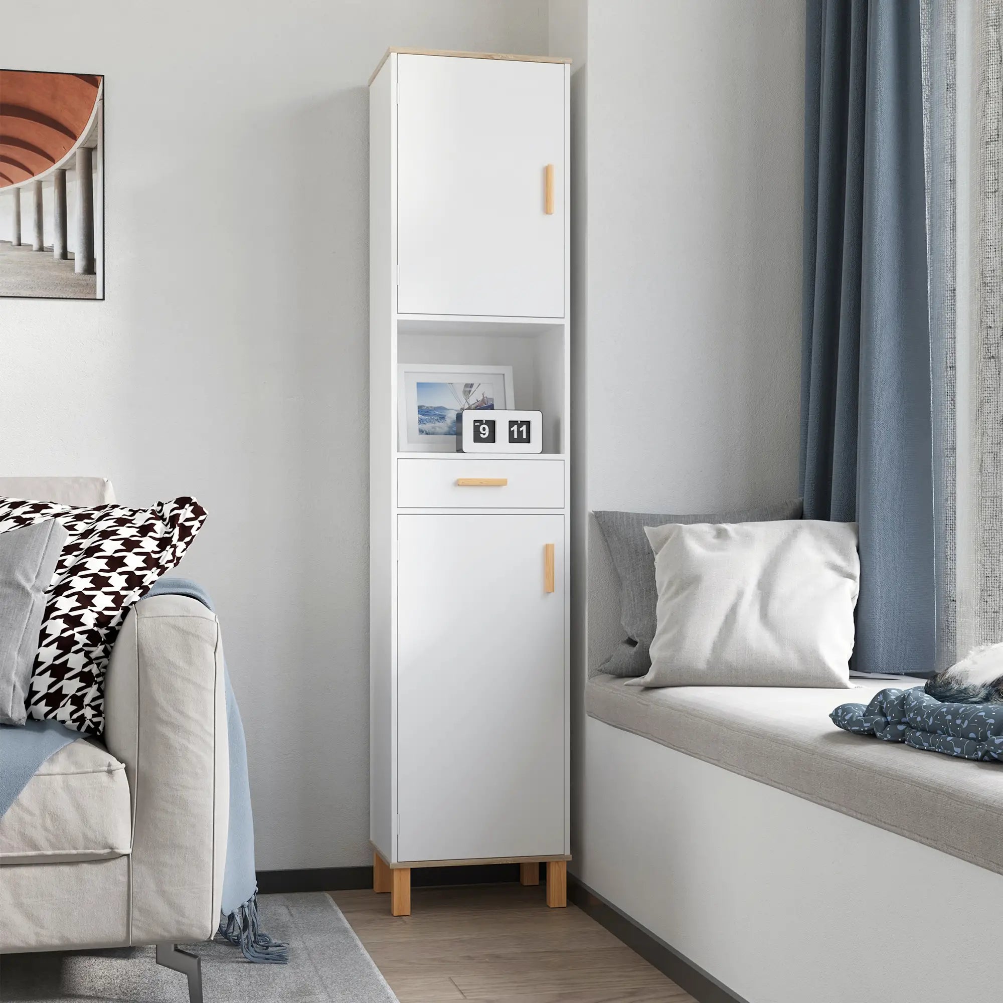 Bathroom Storage Cabinet, Floor Standing Linen Tower, White Bathroom Cabinets at Gallery Canada