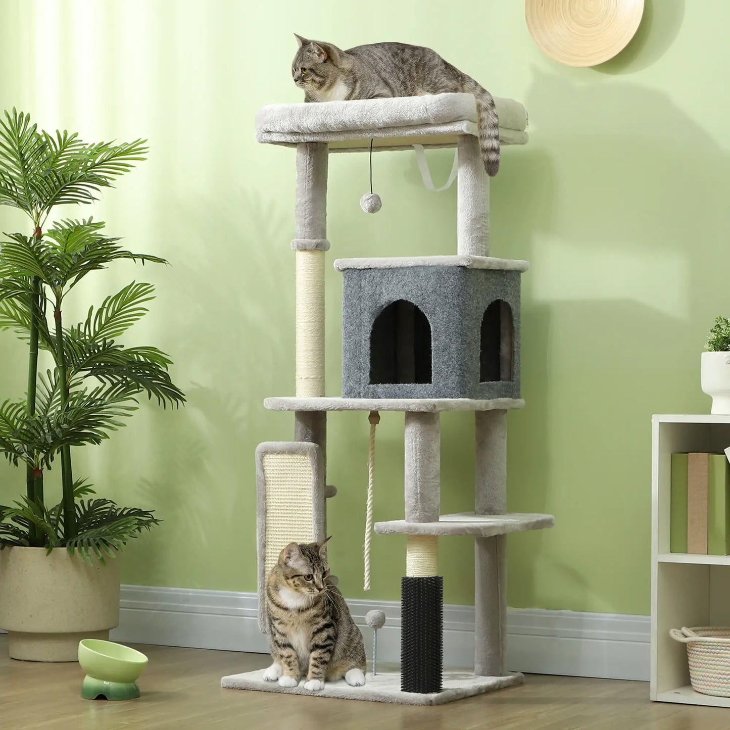 52 Inch Cat Tree, Scratching Posts, Bed, Condo, Grooming Brush Cat Trees at Gallery Canada
